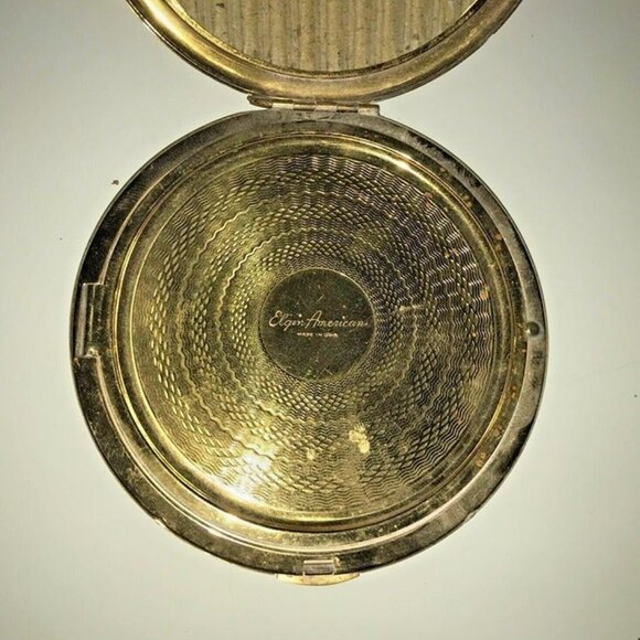 Vintage "1940" Elgin American Powder Compact No-Mirror Case Has Powder - Picture 5 of 5